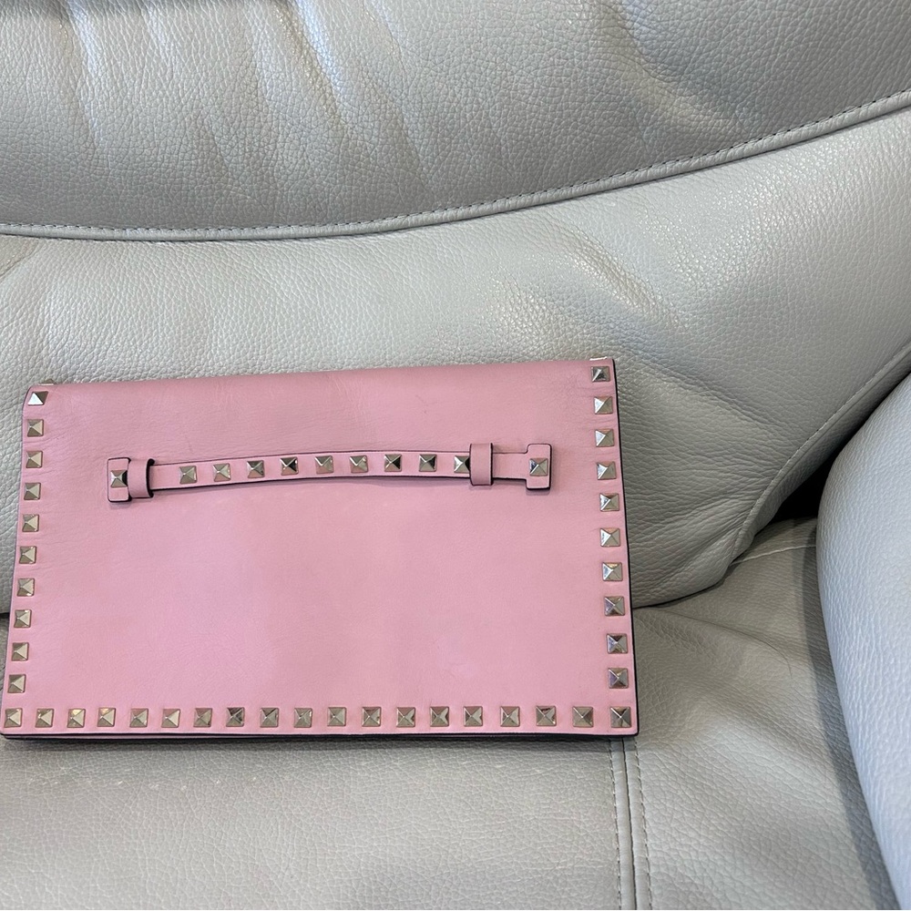 Valentino Garavani Pink Clutch with Studded Detail